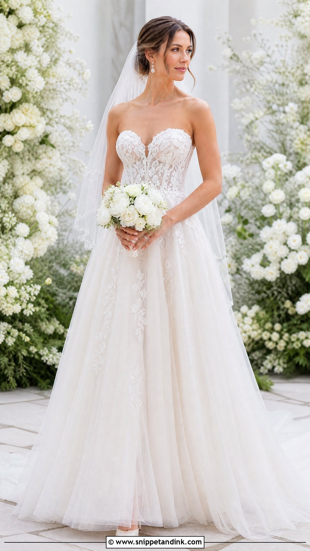 Sweetheart A Line Wedding Dress - Snippet and Ink - 20 Neck Wedding Dress Ideas
