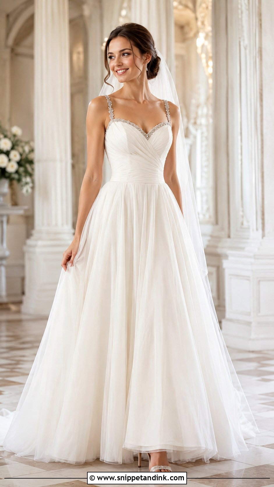 Sweetheart A Line Wedding Dress With Beaded Straps - Snippet and Ink - 20 A Line Wedding Dress with Straps Ideas