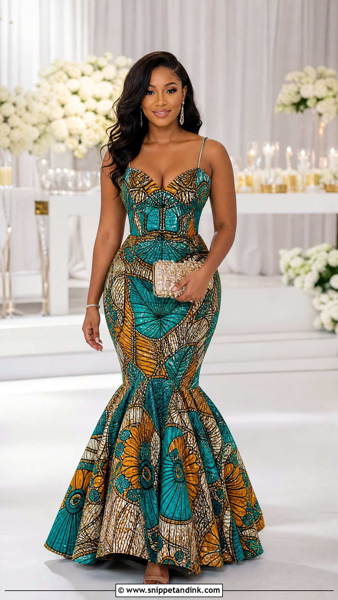 Sweetheart Ankara Mermaid Gown - Snippet and Ink - 20 Ankara Mermaid Gown Ideas