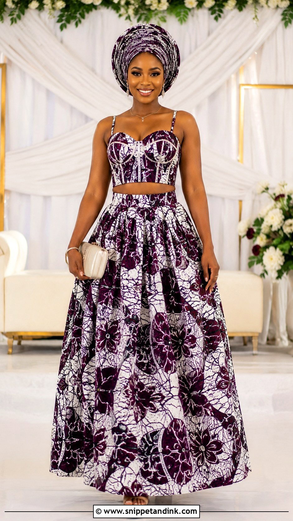 Sweetheart Ankara Wedding Dress - Snippet and Ink - 20 Ankara Wedding Dress Styles