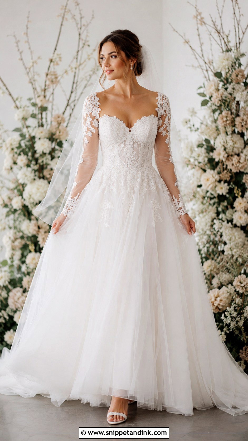 Sweetheart Ball Gown Wedding Dress With Sleeves - Snippet and Ink - 25 Ball Gown Wedding Dress with Sleeves
