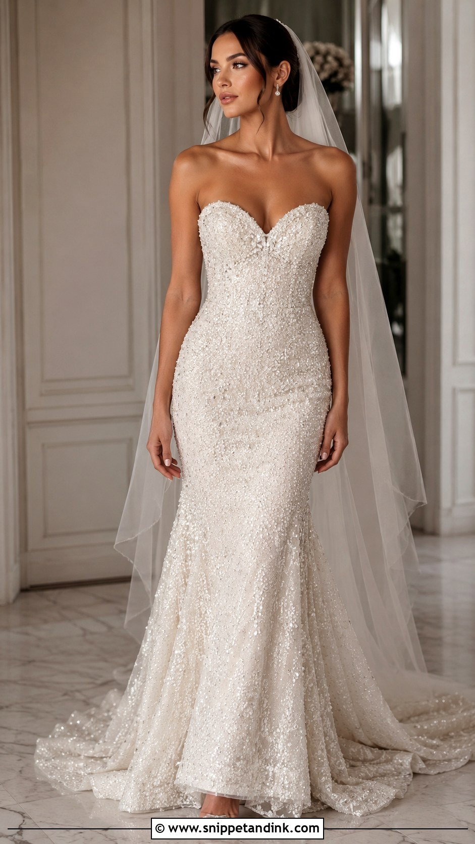 Sweetheart Beaded Wedding Dress - Snippet and Ink - 25 Sweetheart Wedding Dress Ideas