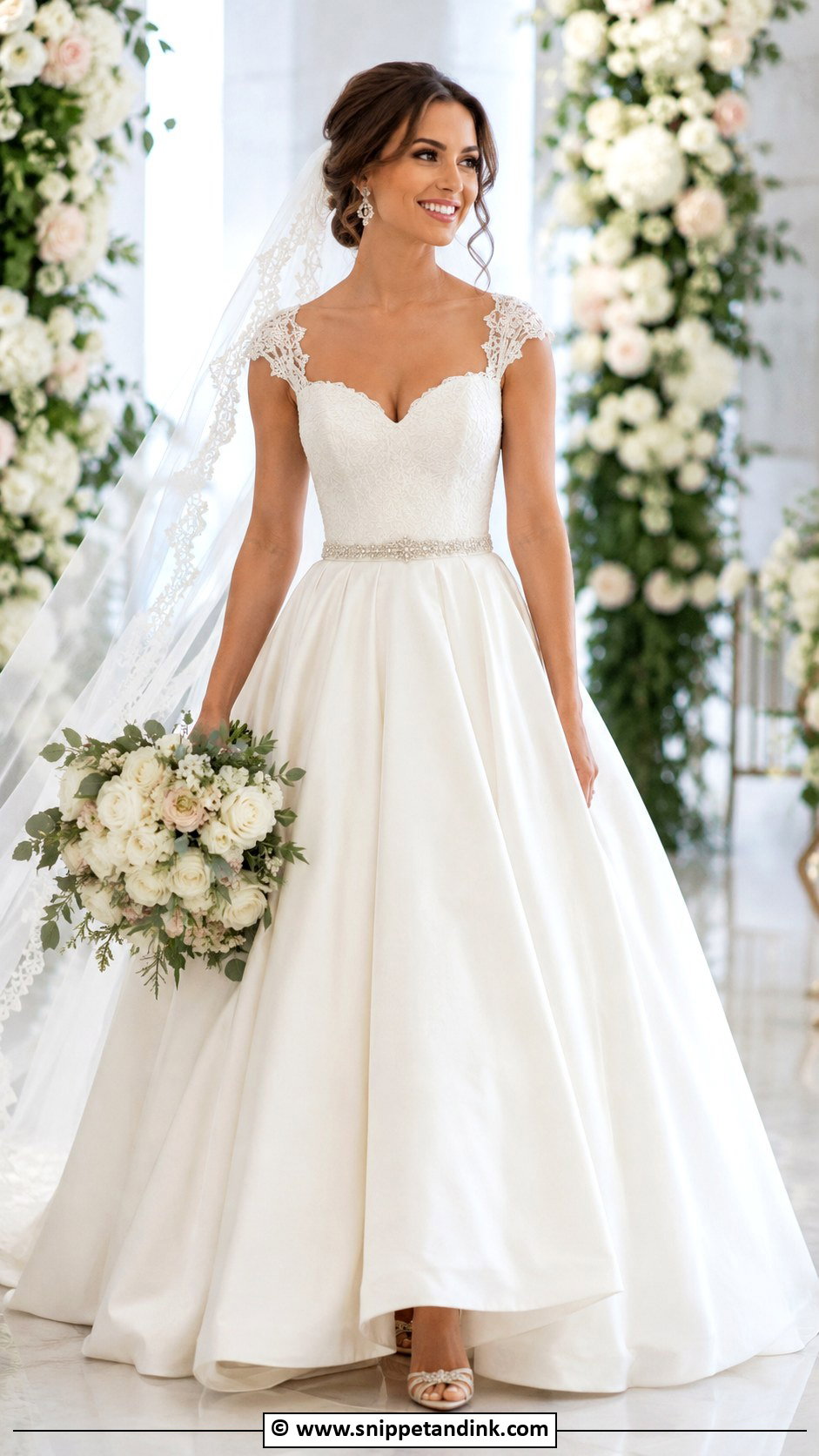 Sweetheart Cap Sleeve Wedding Dress - Snippet and Ink - 30 Cap Sleeve Wedding Dress Ideas