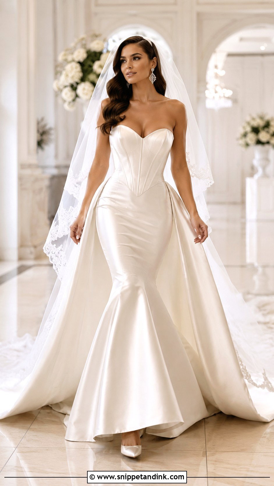 Sweetheart Corset And Mermaid Skirt Wedding Dress - Snippet and Ink - 20 Corset and Skirt Wedding Dress Ideas