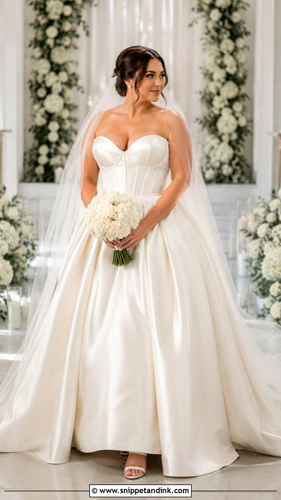 Sweetheart Corset Ball Gown Wedding Dress - Snippet and Ink - 20 Big Bust Wedding Dresses
