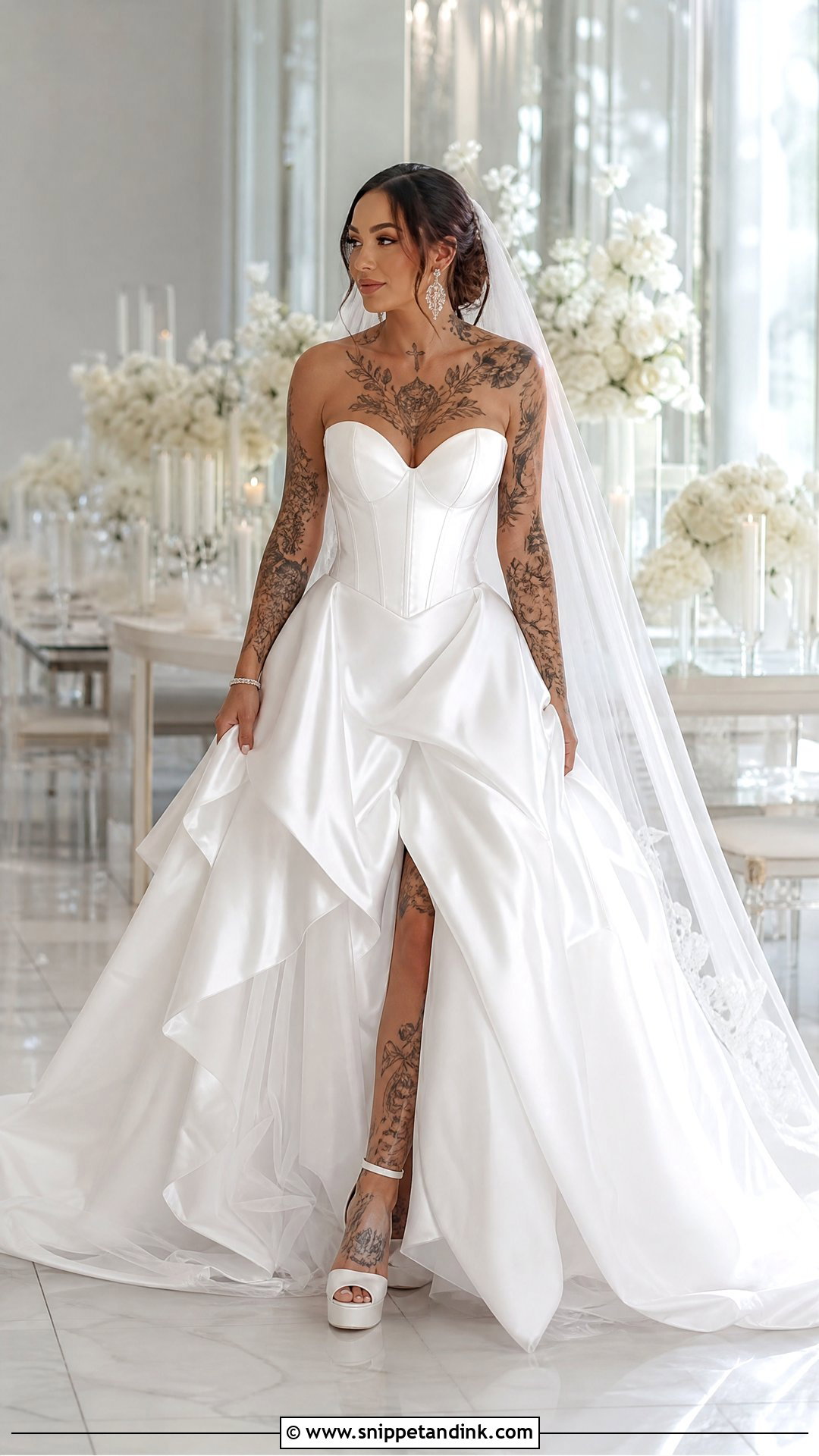 Sweetheart Corset Ball Gown Wedding Dress - Snippet and Ink - 20 Wedding Dresses Tattooed Women