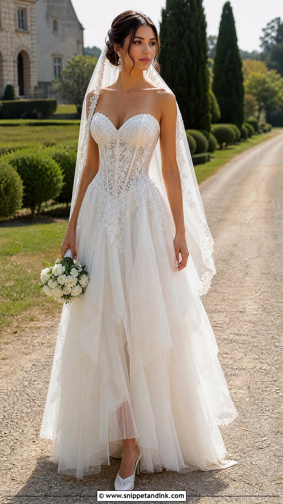 Sweetheart Corset Basque Waist Wedding Dress - Snippet and Ink - 20 Vintage Basque Waist Wedding Dress Ideas
