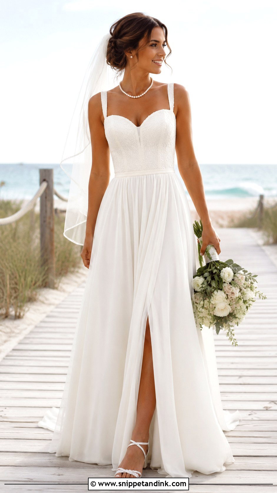 Sweetheart Corset Beach Wedding Dress - Snippet and Ink - 20 Beach Style Wedding Dresses