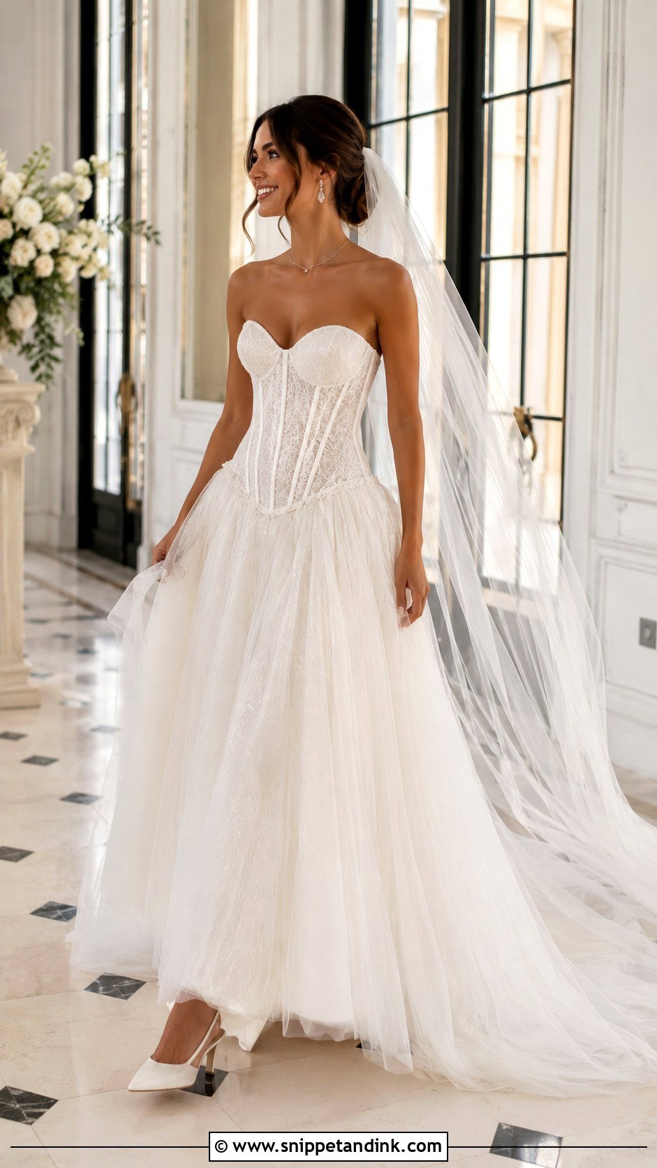 Sweetheart Corset Drop Waist Wedding Dress - Snippet and Ink - 20 Dropwaist Wedding Dresses