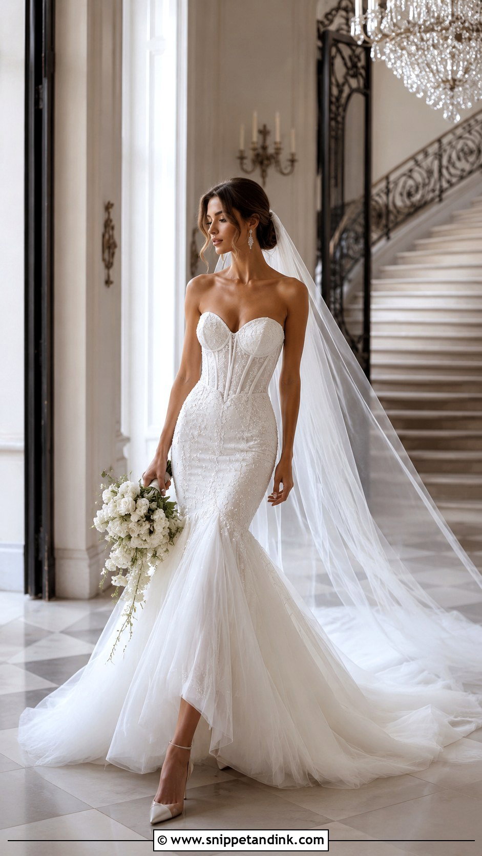 Sweetheart Corset Fish Tail Wedding Dress - Snippet and Ink - 20 Fish Tail Wedding Dress Ideas