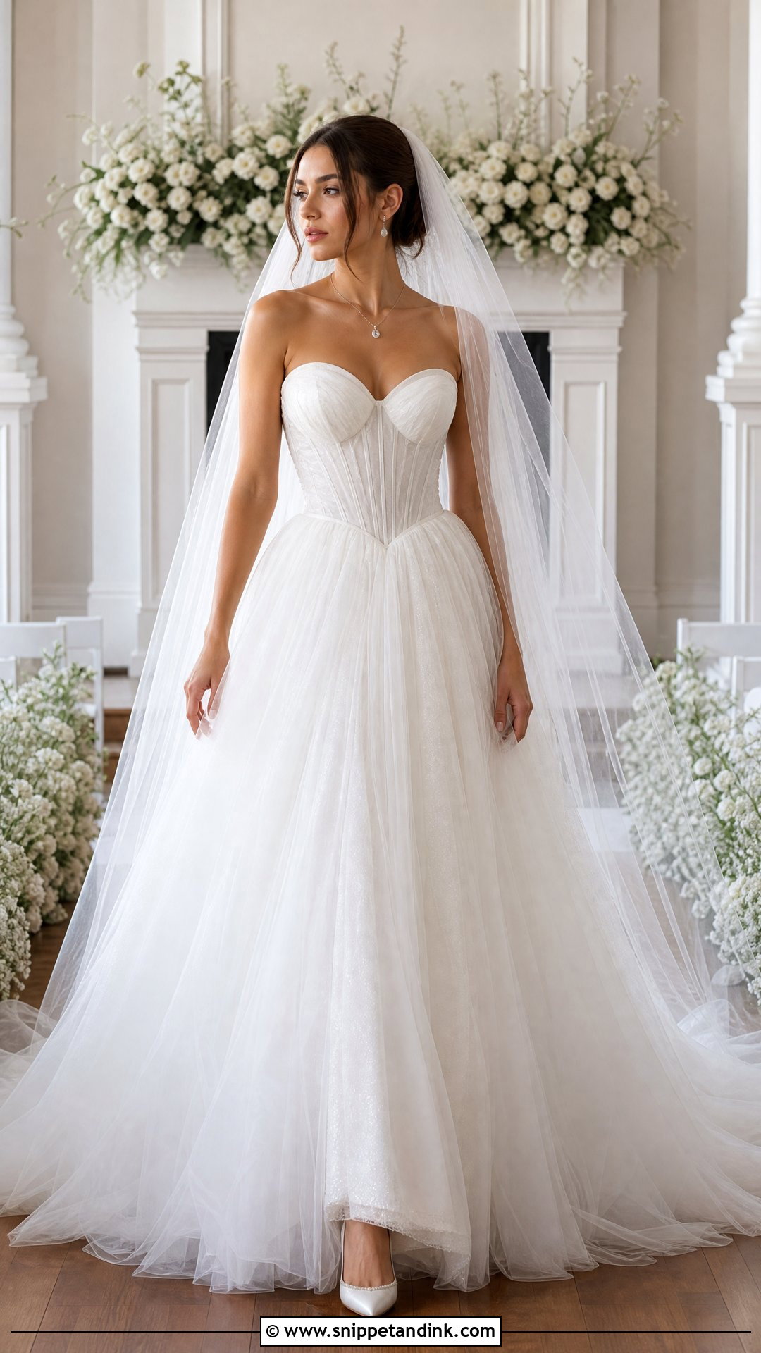 Sweetheart Corset Long Wedding Dress - Snippet and Ink - 25 Long Wedding Dress Ideas