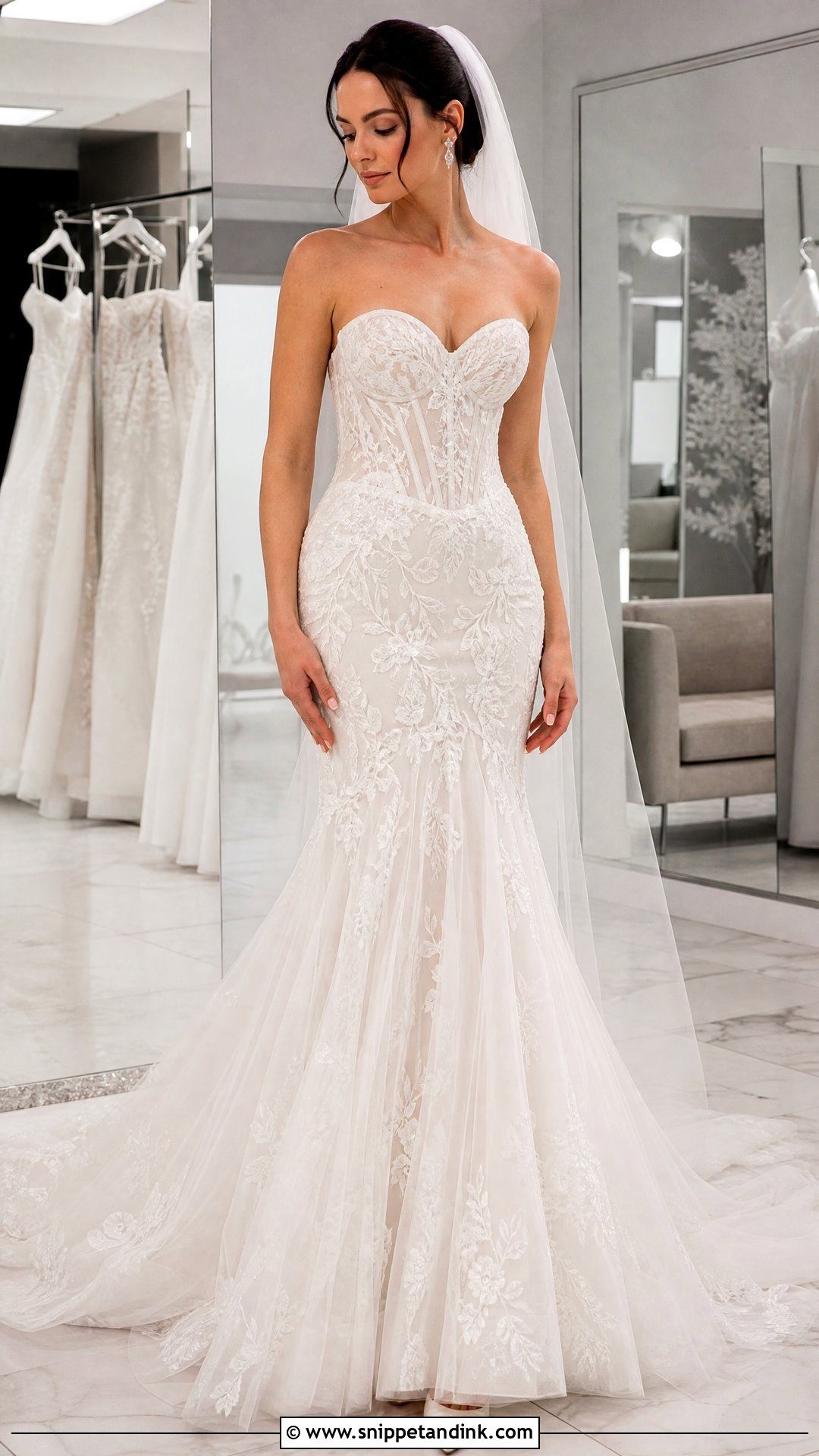 Sweetheart Corset Mermaid Wedding Dress - Snippet and Ink - 20 Mermaid Cut Wedding Dress Ideas