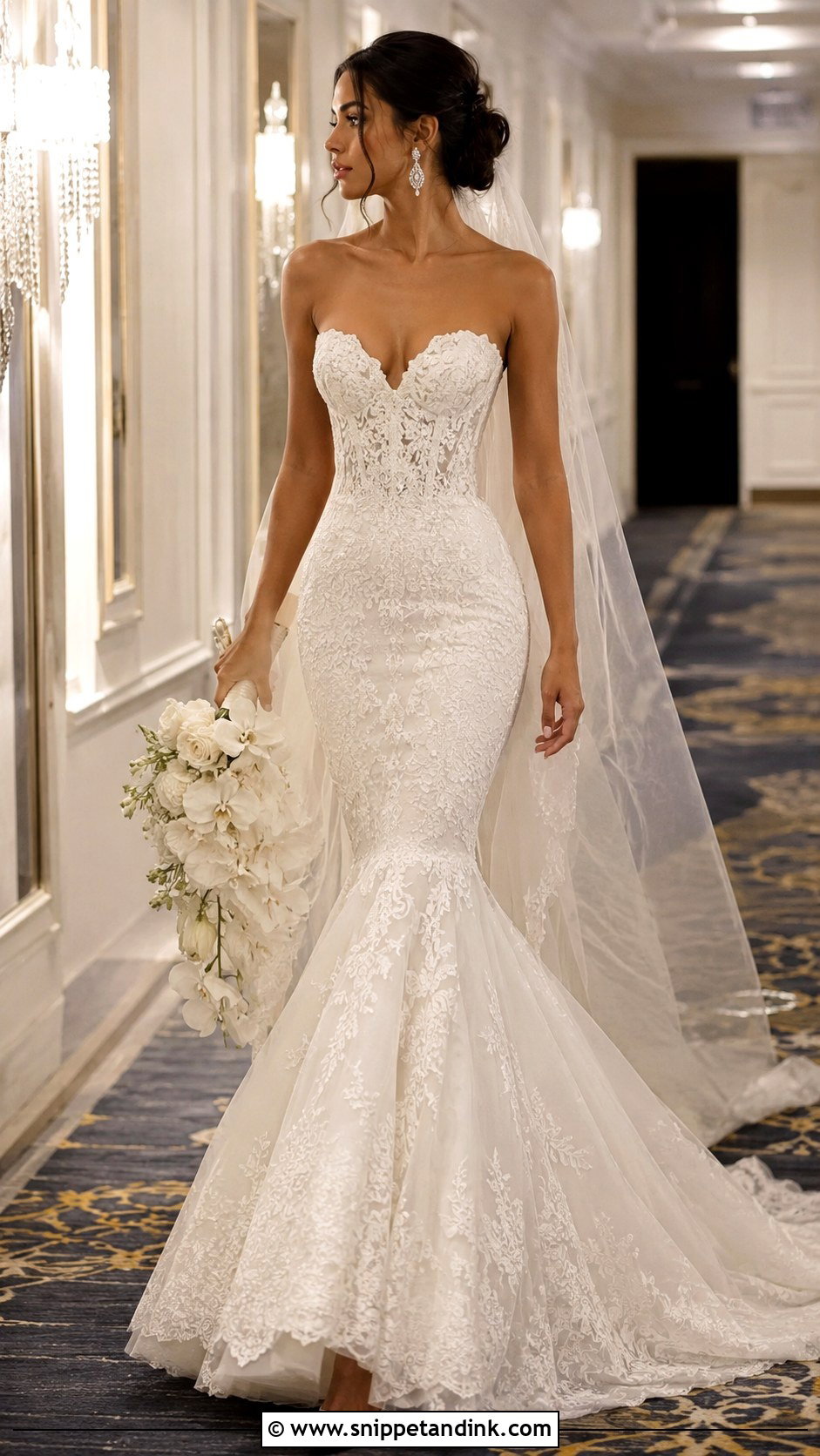 Sweetheart Corset Mermaid Wedding Dress - Snippet and Ink - 20 Corset Style Wedding Dress Ideas