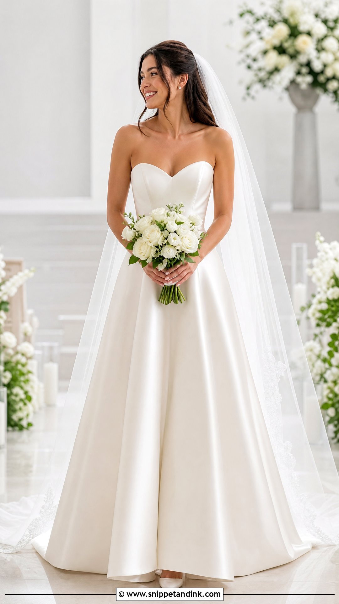 Sweetheart Corset Wedding Dress With Chapel Veil - Snippet and Ink - 20 Timeless Corset Wedding Dress Ideas
