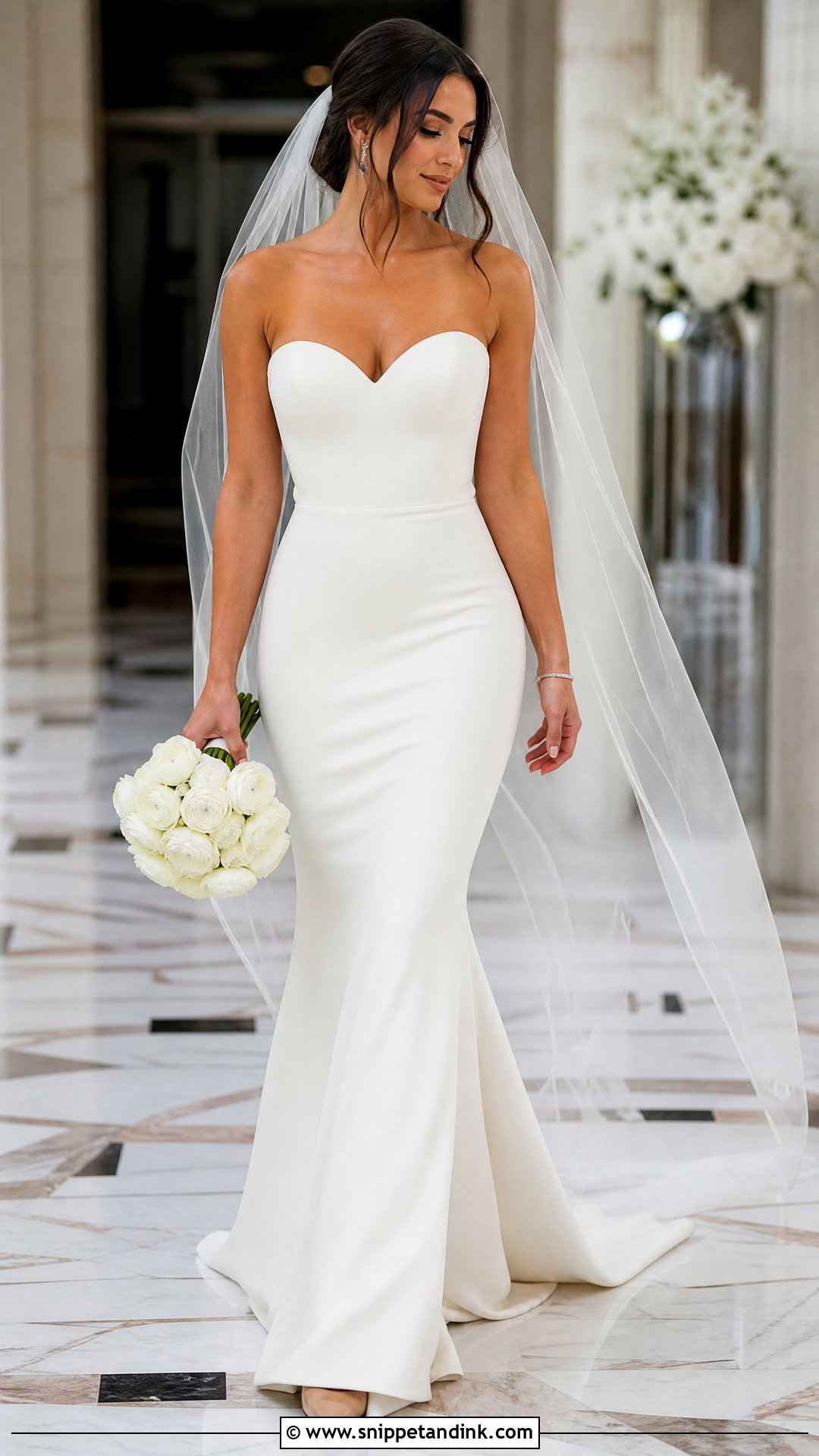 Sweetheart Crepe Mermaid Wedding Dress - Snippet and Ink - 25 Simple Mermaid Wedding Dress Ideas