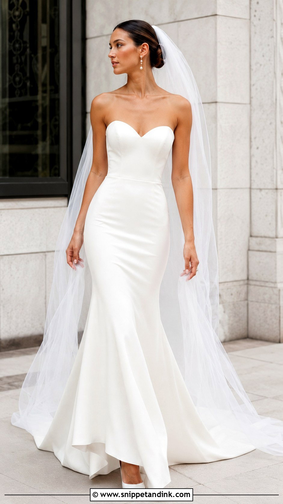 Sweetheart Crepe Wedding Dress - Snippet and Ink - 25 Sweetheart Wedding Dress Ideas