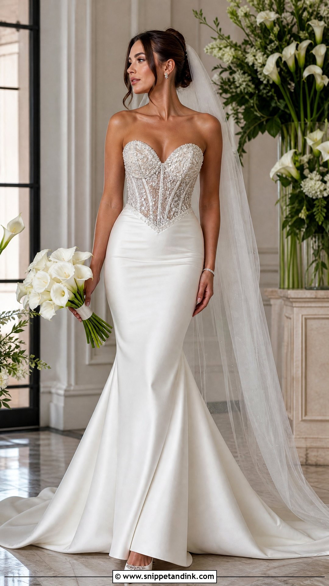 Sweetheart Crystal Corset Mermaid Wedding Dress - Snippet and Ink - 20 Sparkly Wedding Dress Mermaid Ideas