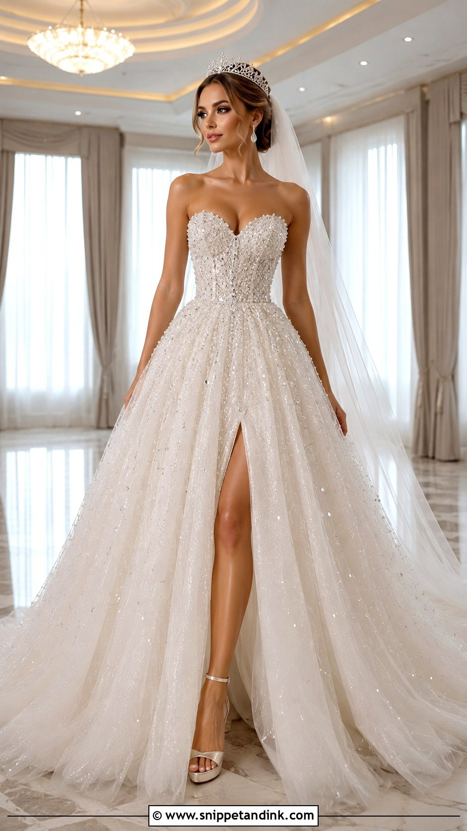 Sweetheart Crystal Princess Wedding Dress - Snippet and Ink - 20 Big Poofy Princesses Wedding Dresses