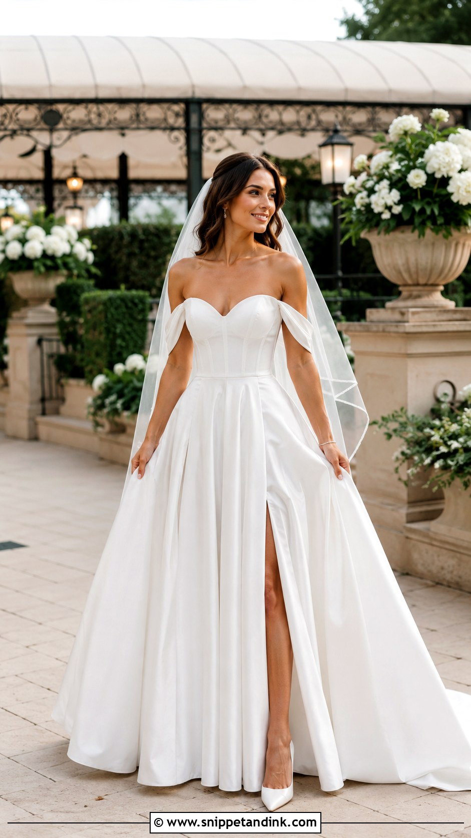 Sweetheart Drop Sleeve Wedding Dress - Snippet and Ink - 20 Drop Sleeve Wedding Dress Ideas