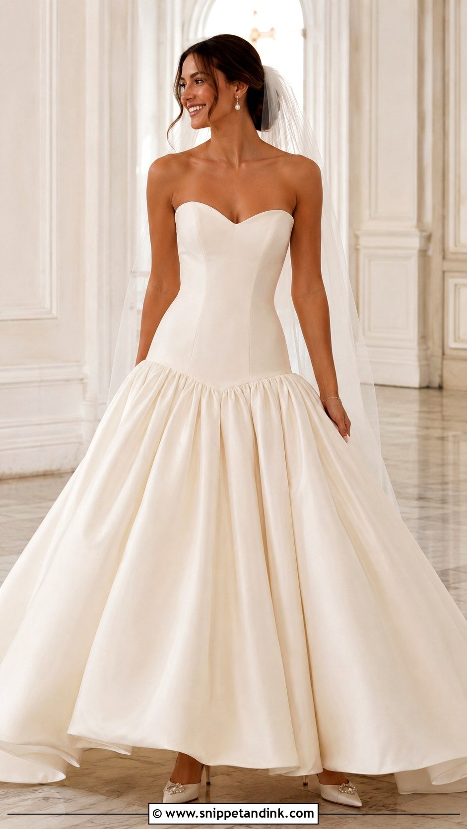 Sweetheart Drop Waist Ball Gown Wedding Dress - Snippet and Ink - 25 Drop Waist Wedding Dress Ball Gown Ideas