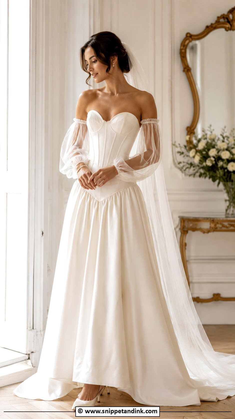 Sweetheart Drop Waist Corset Wedding Dress - Snippet and Ink - 30 Drop Waist Corset Wedding Dress Ideas