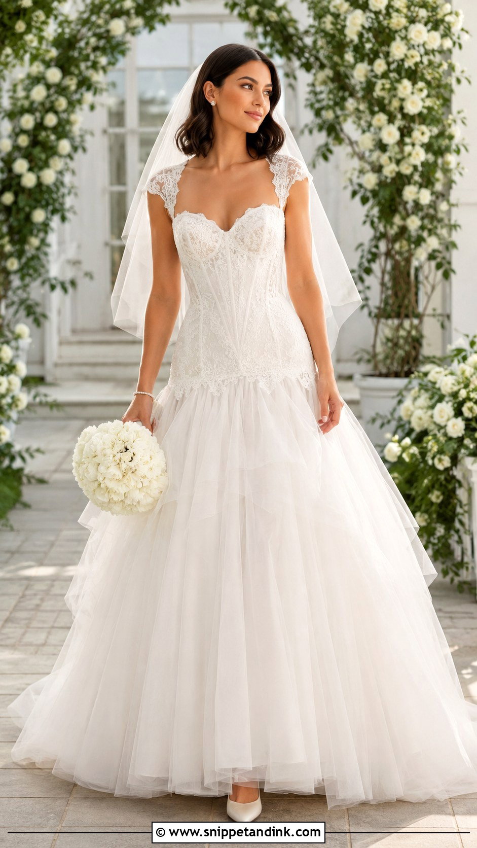 Sweetheart Drop Waist Wedding Dress With Cap Sleeves - Snippet and Ink - 20 Drop Waist Wedding Dress with Sleeves