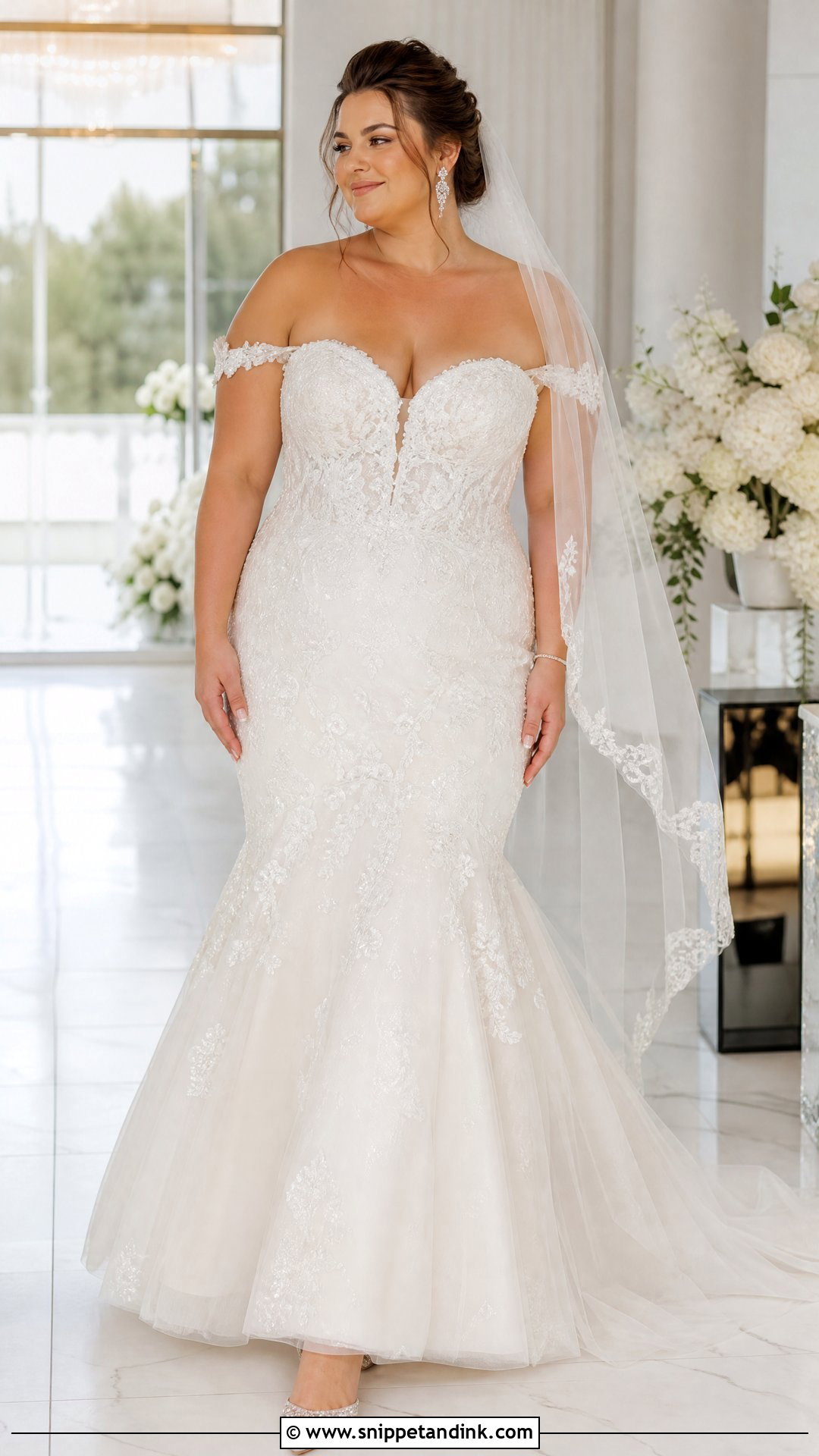 Sweetheart Fit and Flare Wedding Dress - Snippet and Ink - 20 Wedding Dresses for Chubby Brides