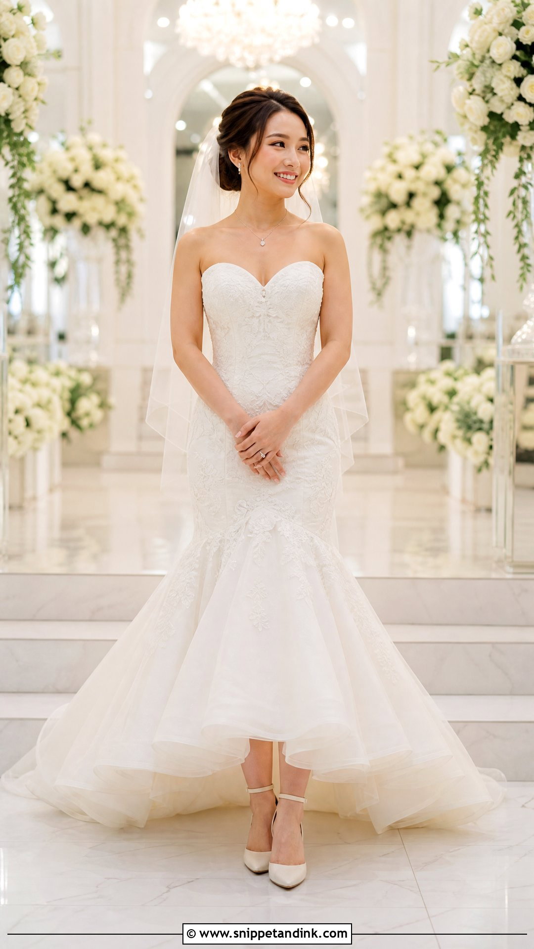 Sweetheart Fit and Flare Wedding Gown - Snippet and Ink - 20 Wedding Gowns for Short Brides
