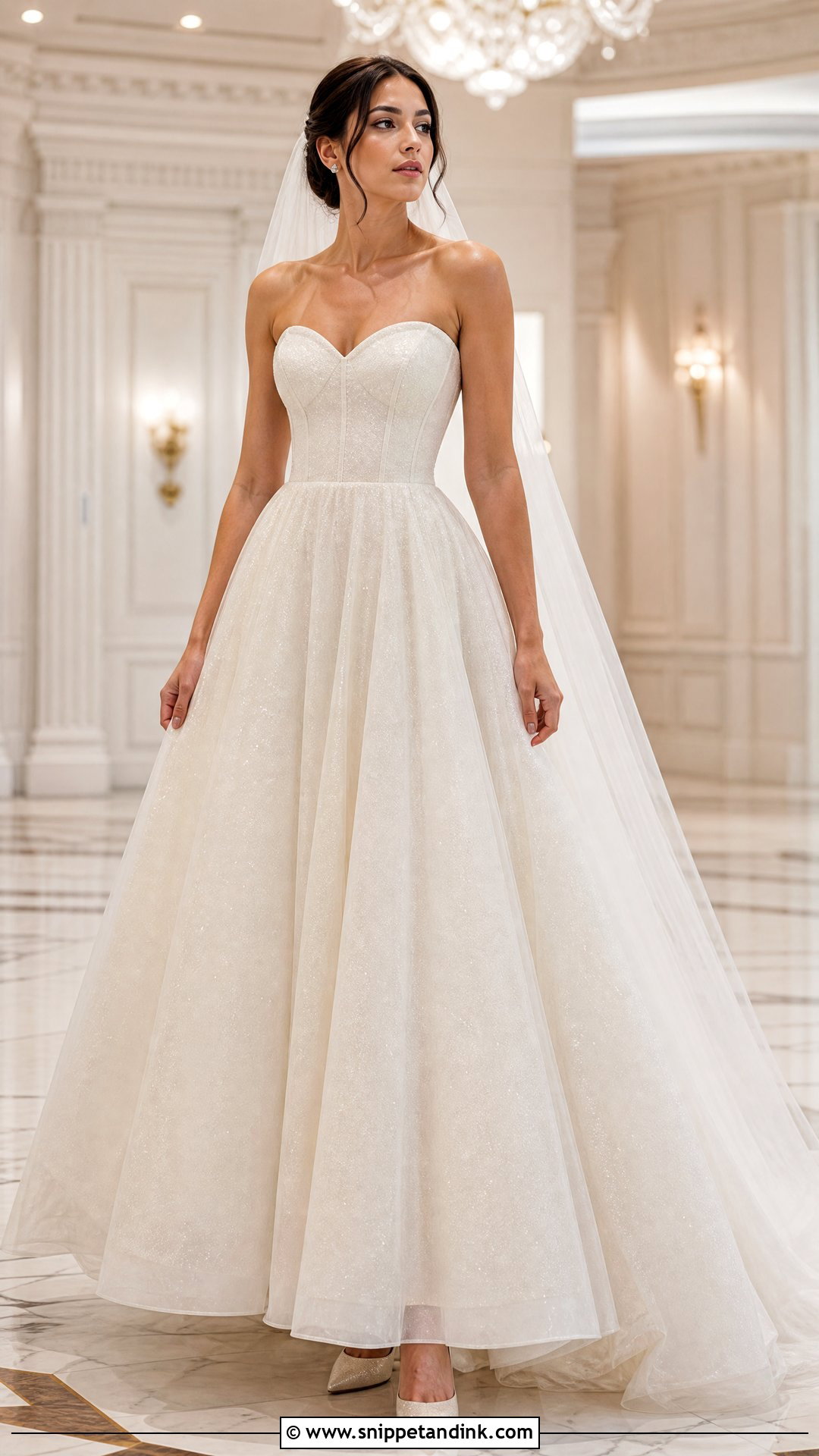 Sweetheart Glitter Tulle Skirt Wedding Dress - Snippet and Ink - 20 Tulle Skirt Wedding Dress Ideas