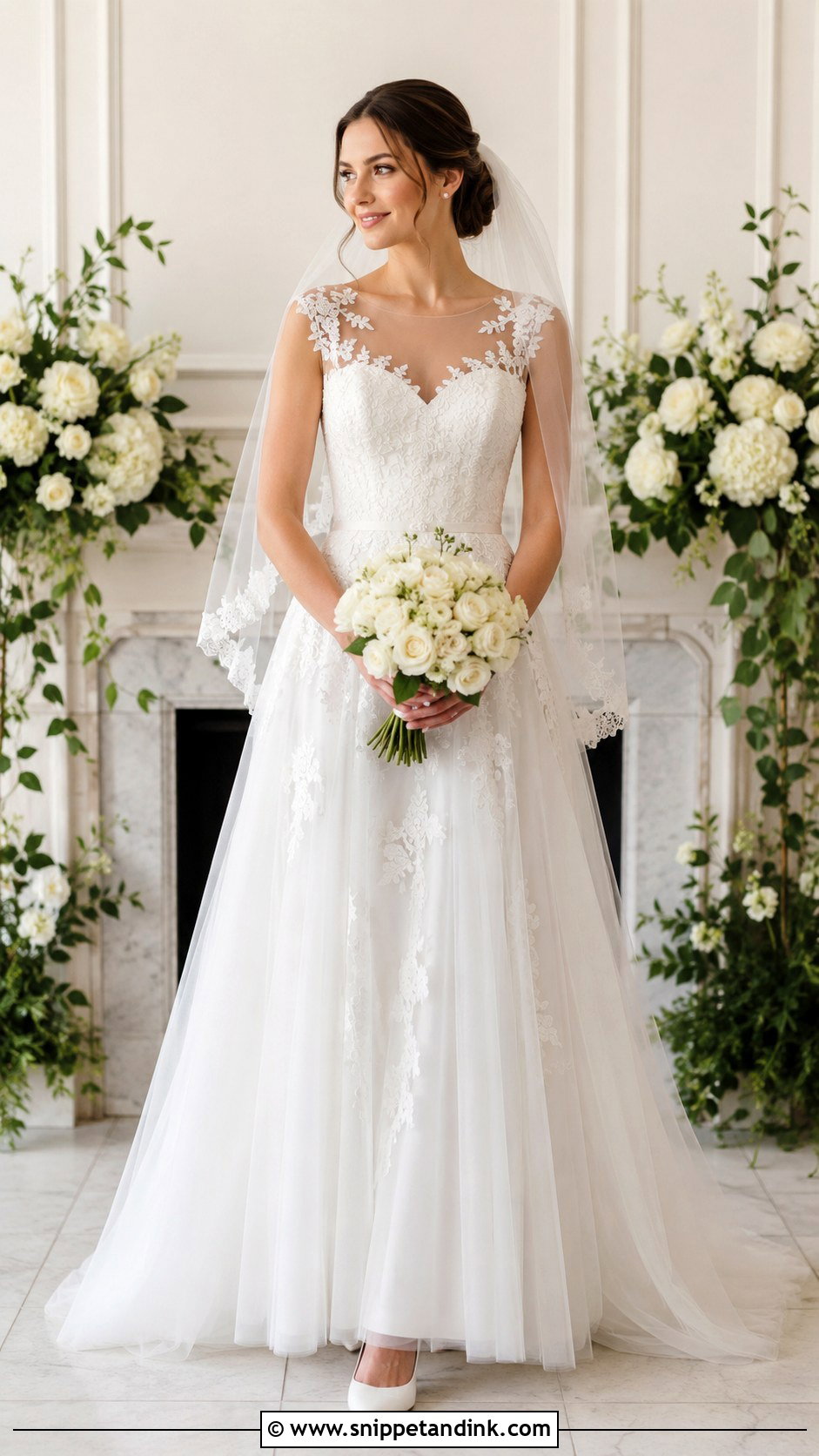 Sweetheart Illusion Neckline Wedding Dress - Snippet and Ink - 25 Illusion Neckline Wedding Dress Ideas