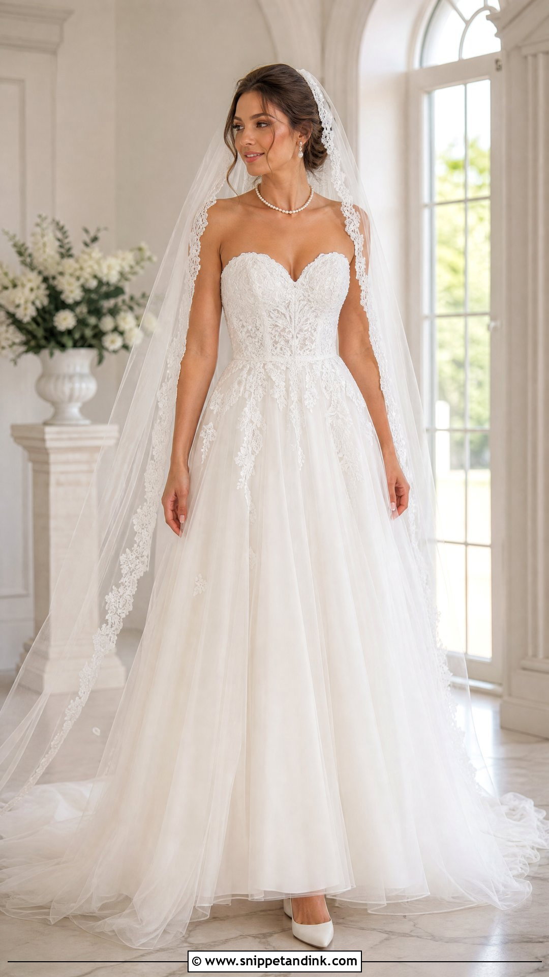 Sweetheart Lace And Tulle Wedding Dress - Snippet and Ink - 20 Lace and Tulle Wedding Dress Ideas
