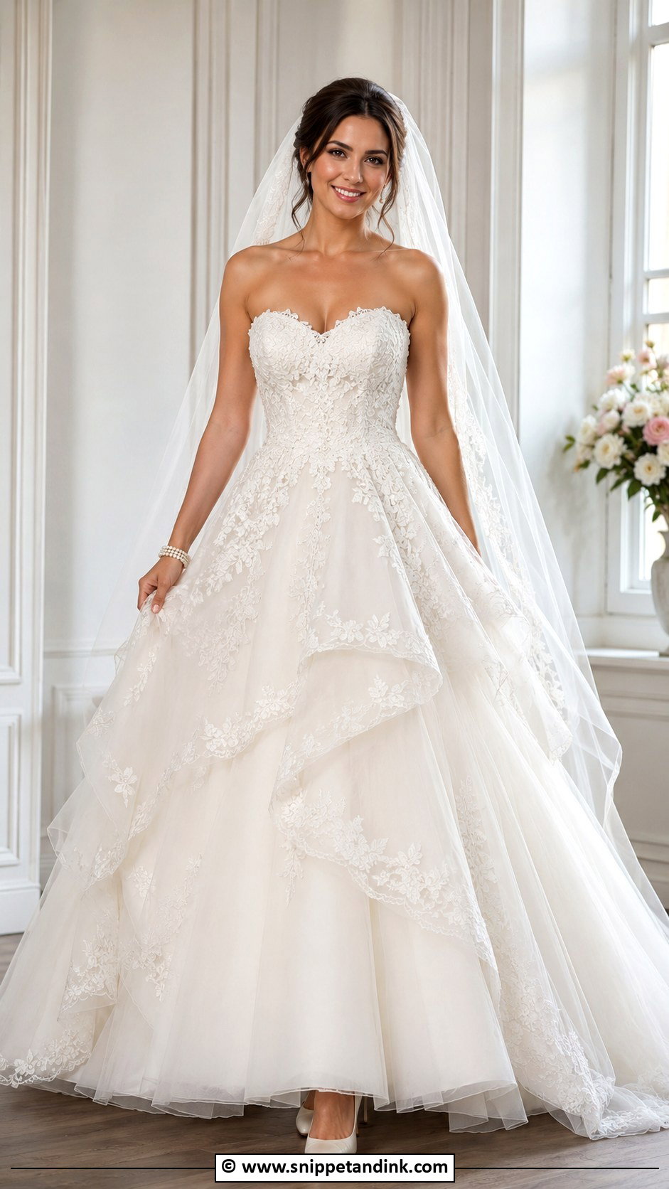 Sweetheart Lace Ballgown Wedding Dress - Snippet and Ink - 25 Lace Ballgown Wedding Dress Ideas