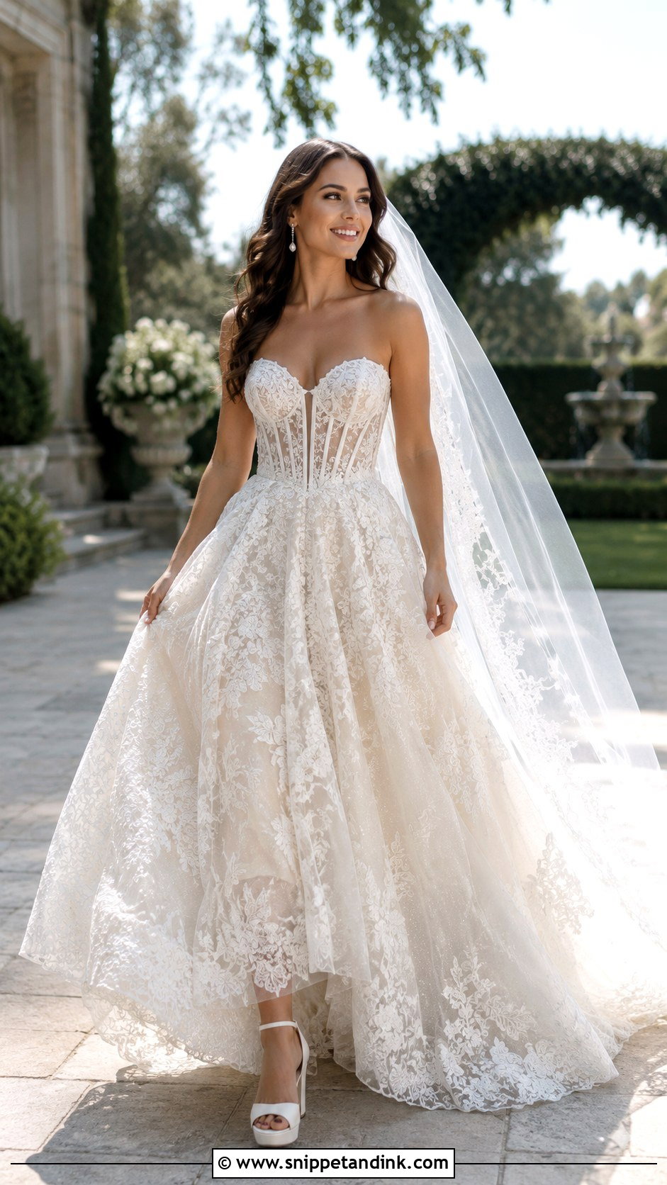 Sweetheart Lace Corset Ball Gown Wedding Dress - Snippet and Ink - 20 Corset Ball Gown Wedding Dress Ideas
