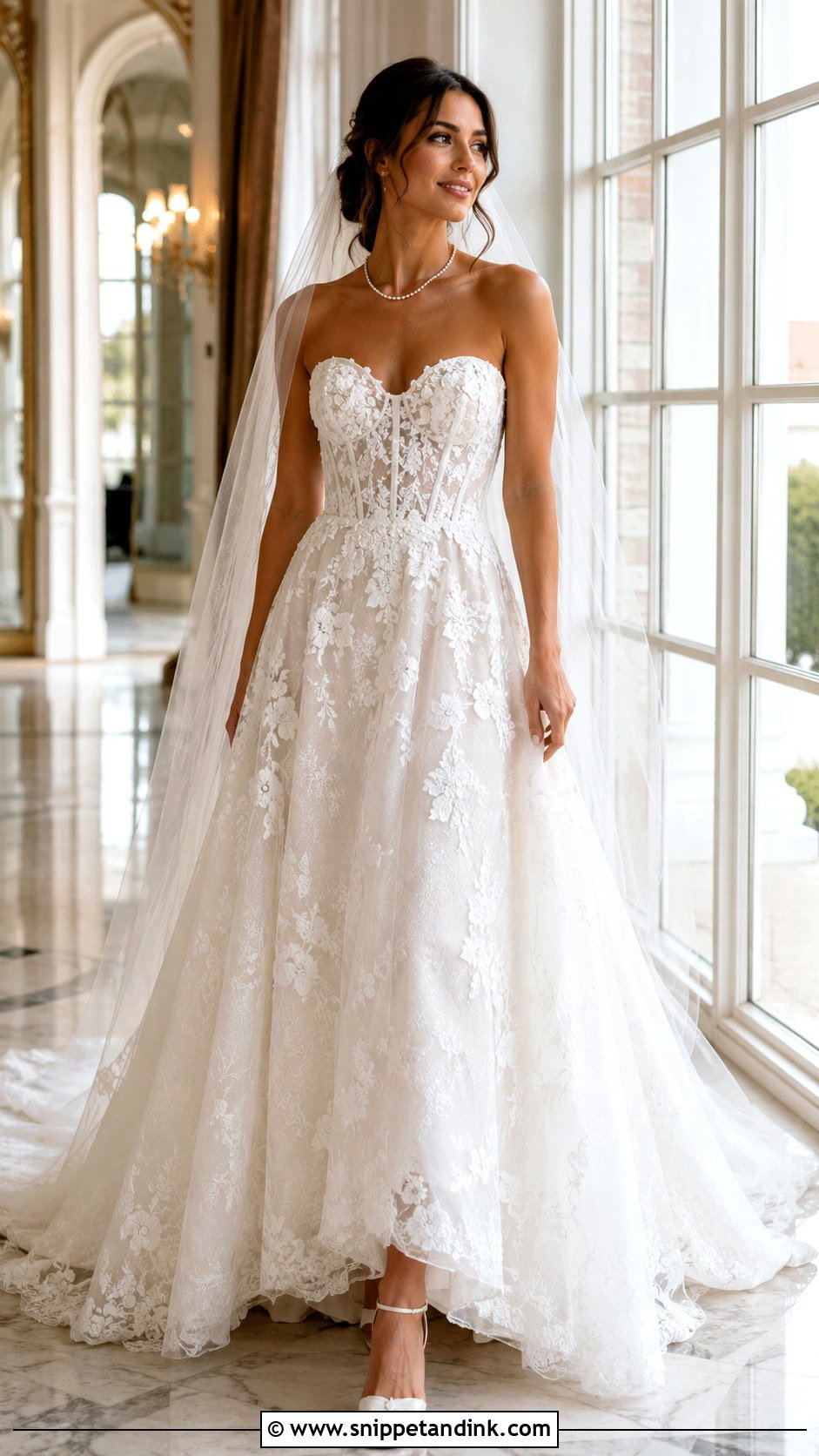 Sweetheart Lace Corset Wedding Dress - Snippet and Ink - 20 Lace Corset Wedding Dresses