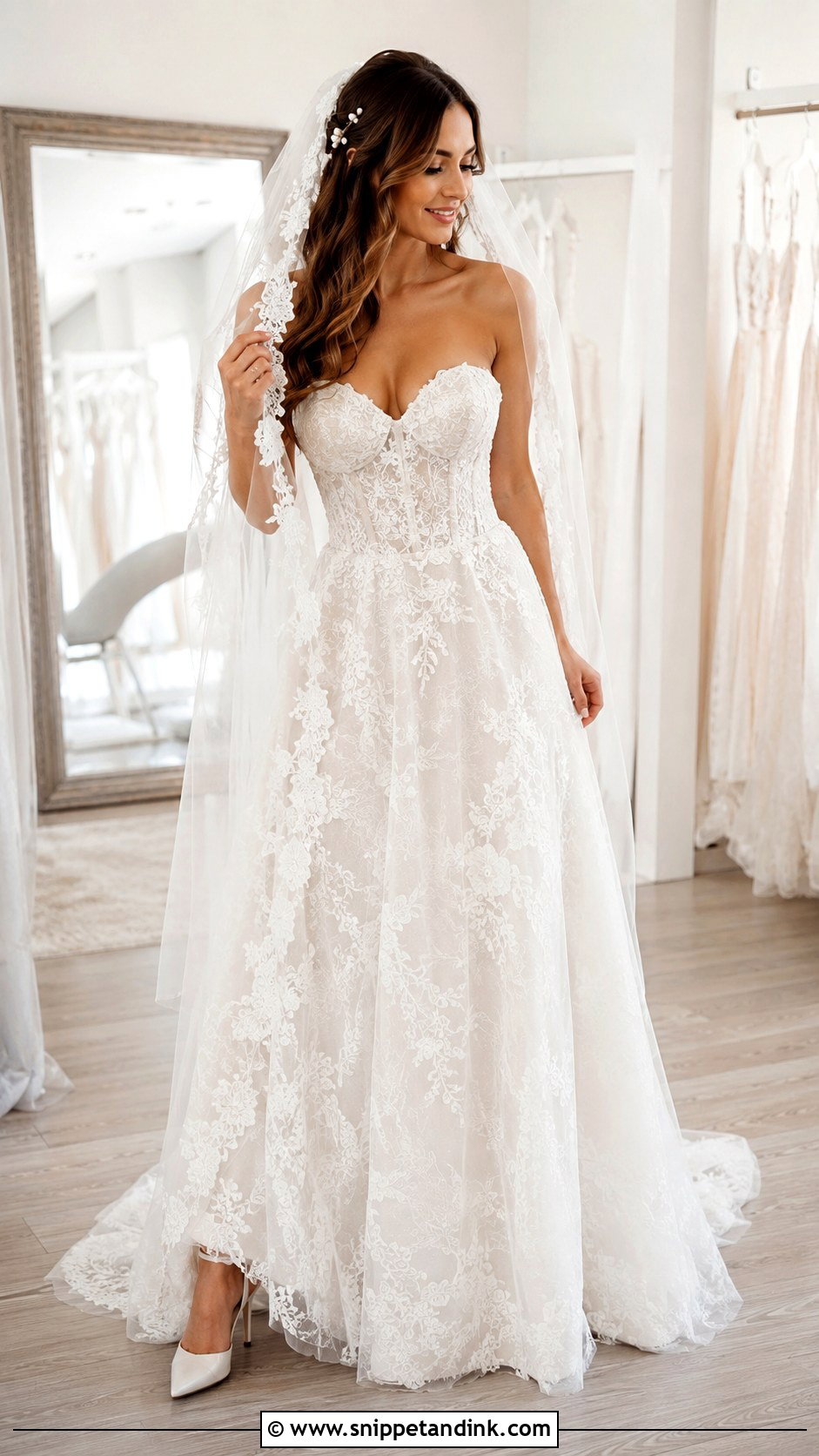Sweetheart Lace Corset Wedding Dress - Snippet and Ink - 25 Lace Corset Wedding Dress Ideas
