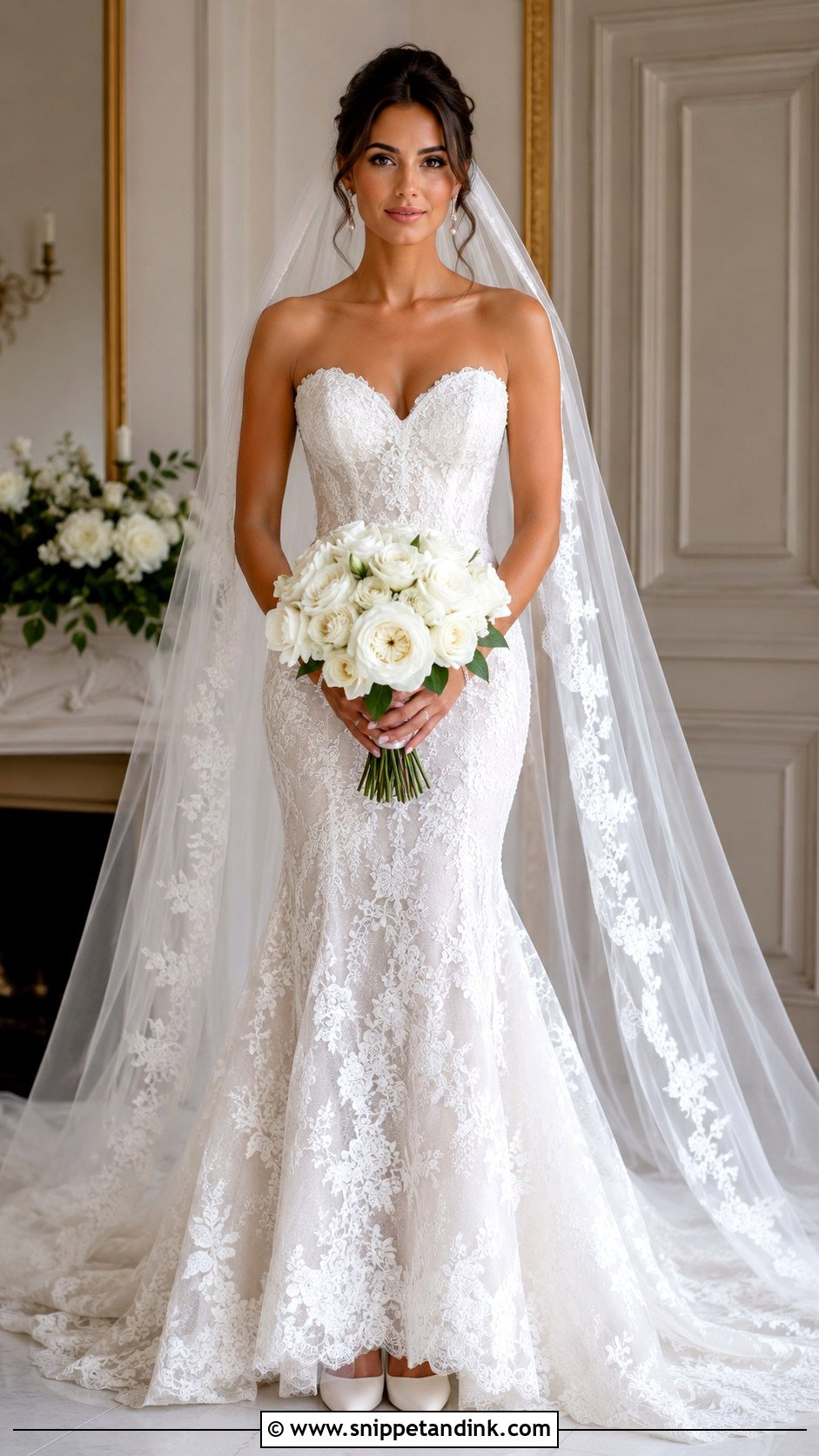 Sweetheart Lace Fit and Flare Wedding Dress - Snippet and Ink - 20 Lace Fit and Flare Wedding Dress Ideas