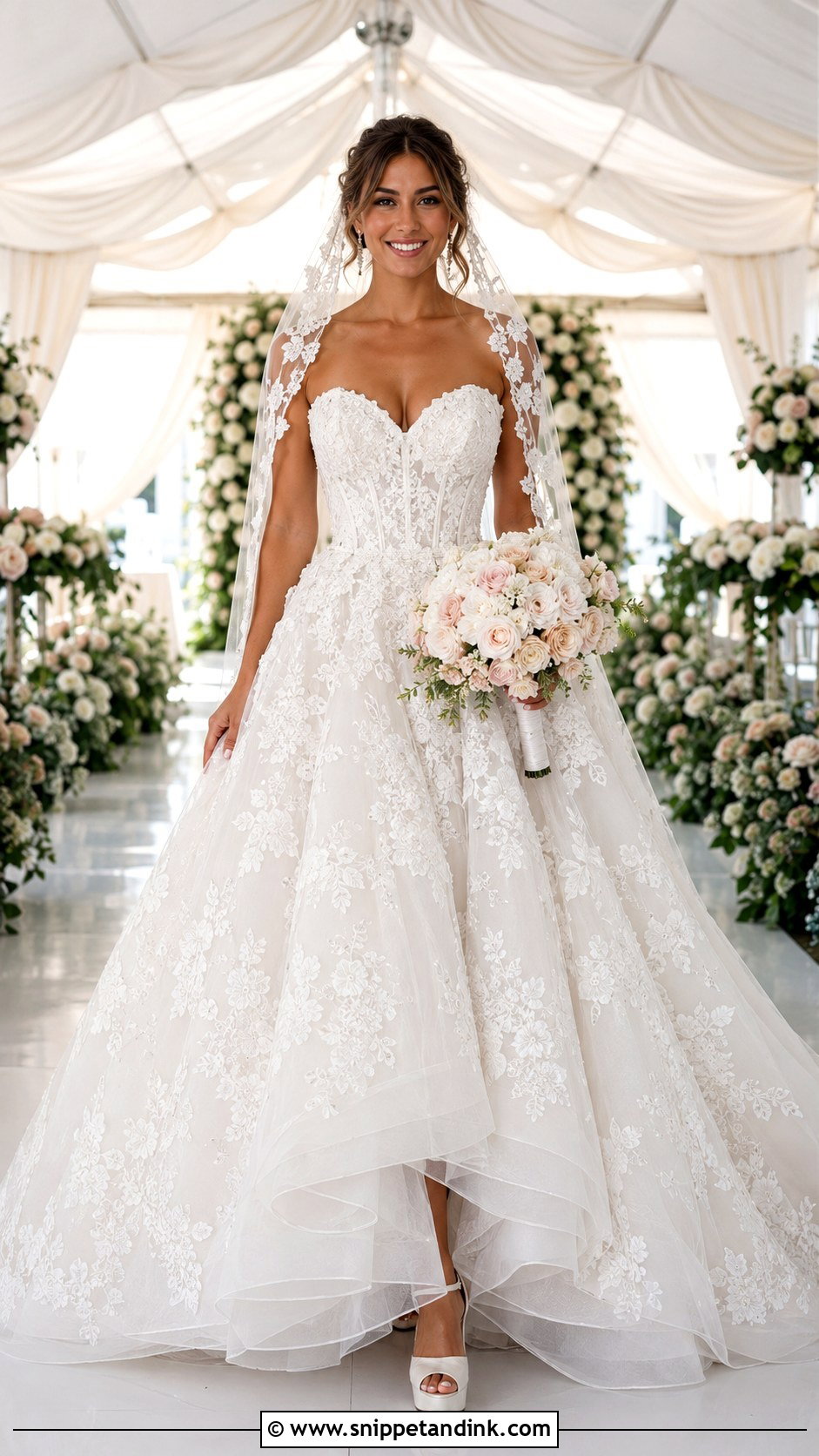 Sweetheart Lace Wedding Dress - Snippet and Ink - 20 Big Lace Wedding Dress Ideas