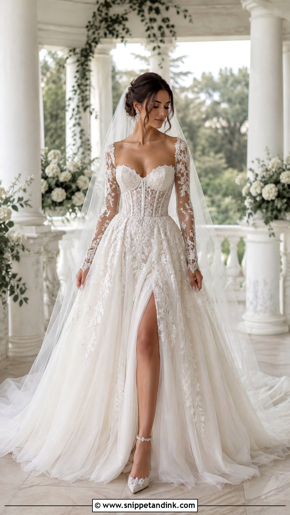 Sweetheart Long Sleeve Corset Wedding Dress - Snippet and Ink - 20 Long Sleeve Corset Wedding Dress Ideas