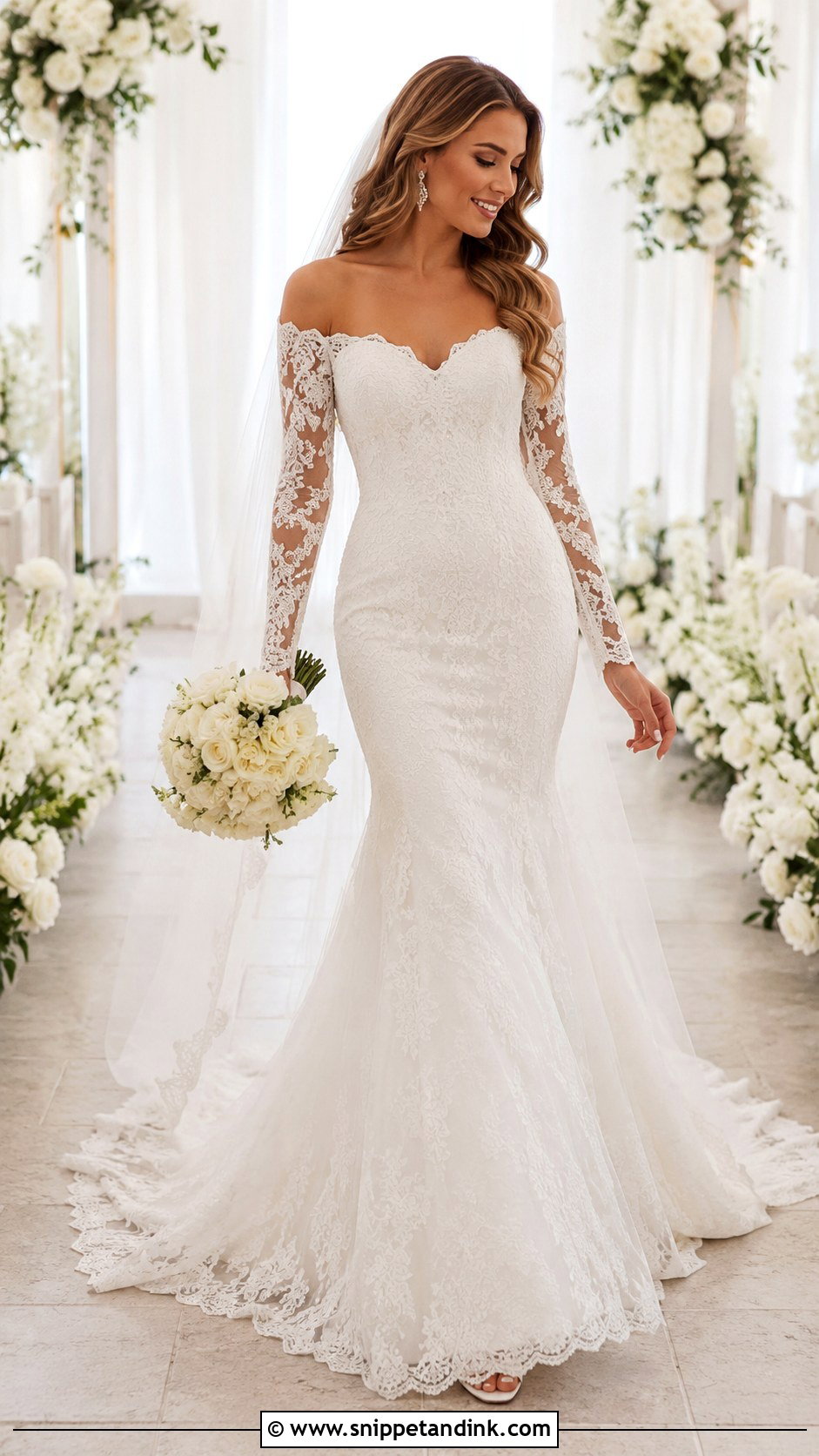 Sweetheart Long Sleeve Mermaid Wedding Dress - Snippet and Ink - 25 Long Sleeve Mermaid Wedding Dress Ideas