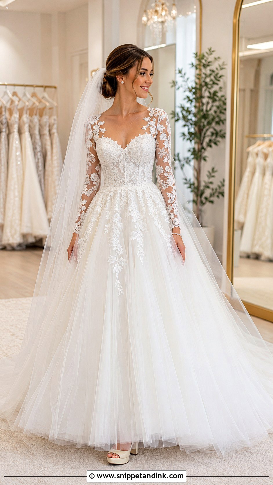 Sweetheart Long Sleeve Princess Wedding Dress - Snippet and Ink - 20 Long Sleeve Princess Wedding Dress Ideas