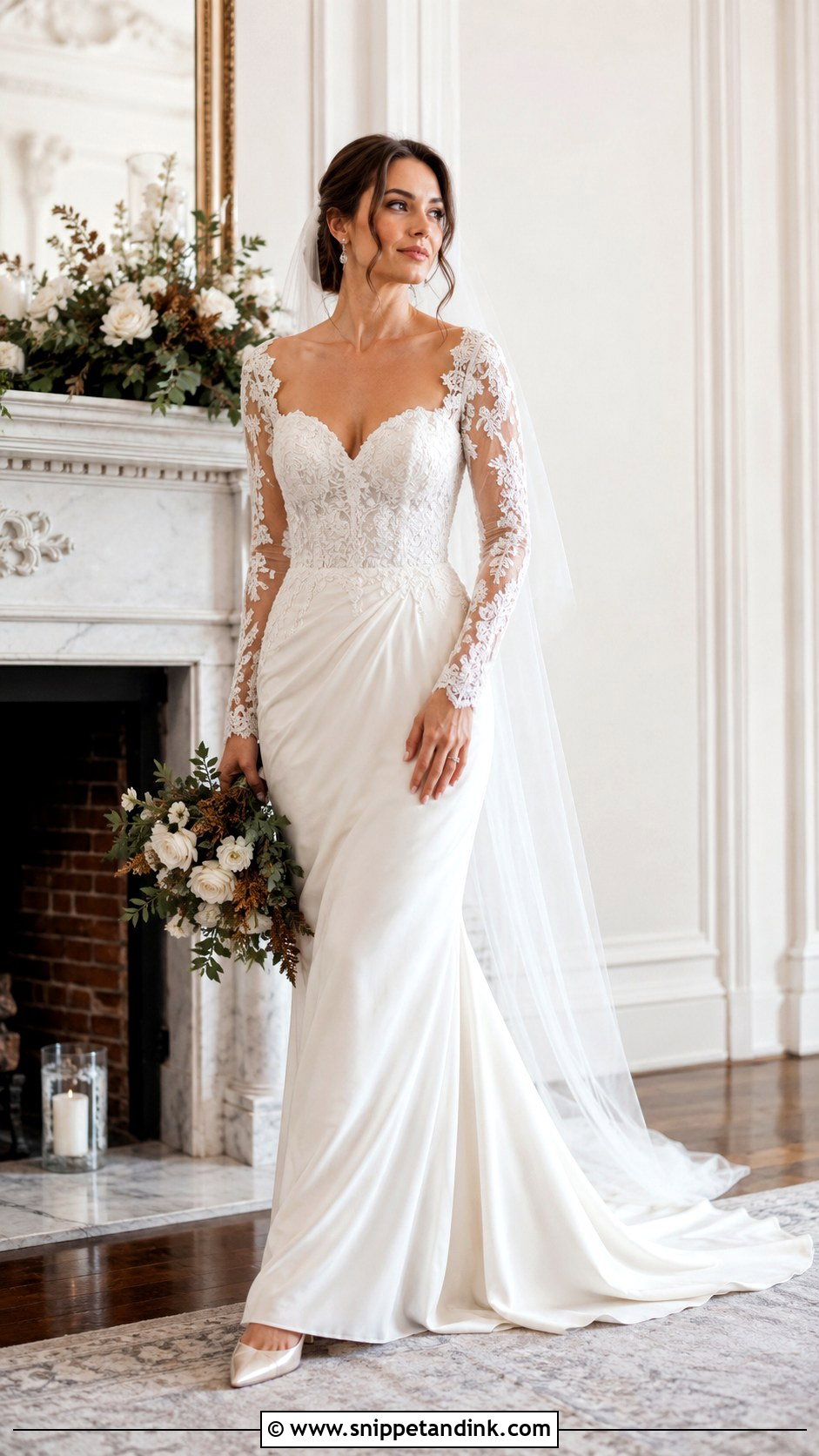 Sweetheart Long Sleeve Wedding Dress - Snippet and Ink - 25 Sweetheart Wedding Dress Ideas