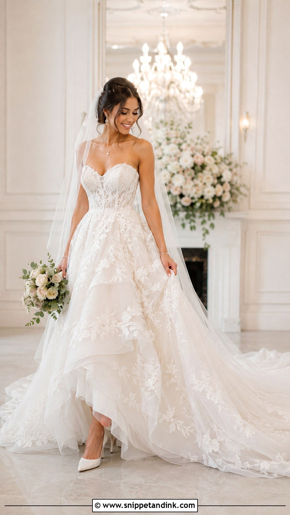 Sweetheart Long Train Wedding Dress - Snippet and Ink - 25 Long Train Wedding Dresses