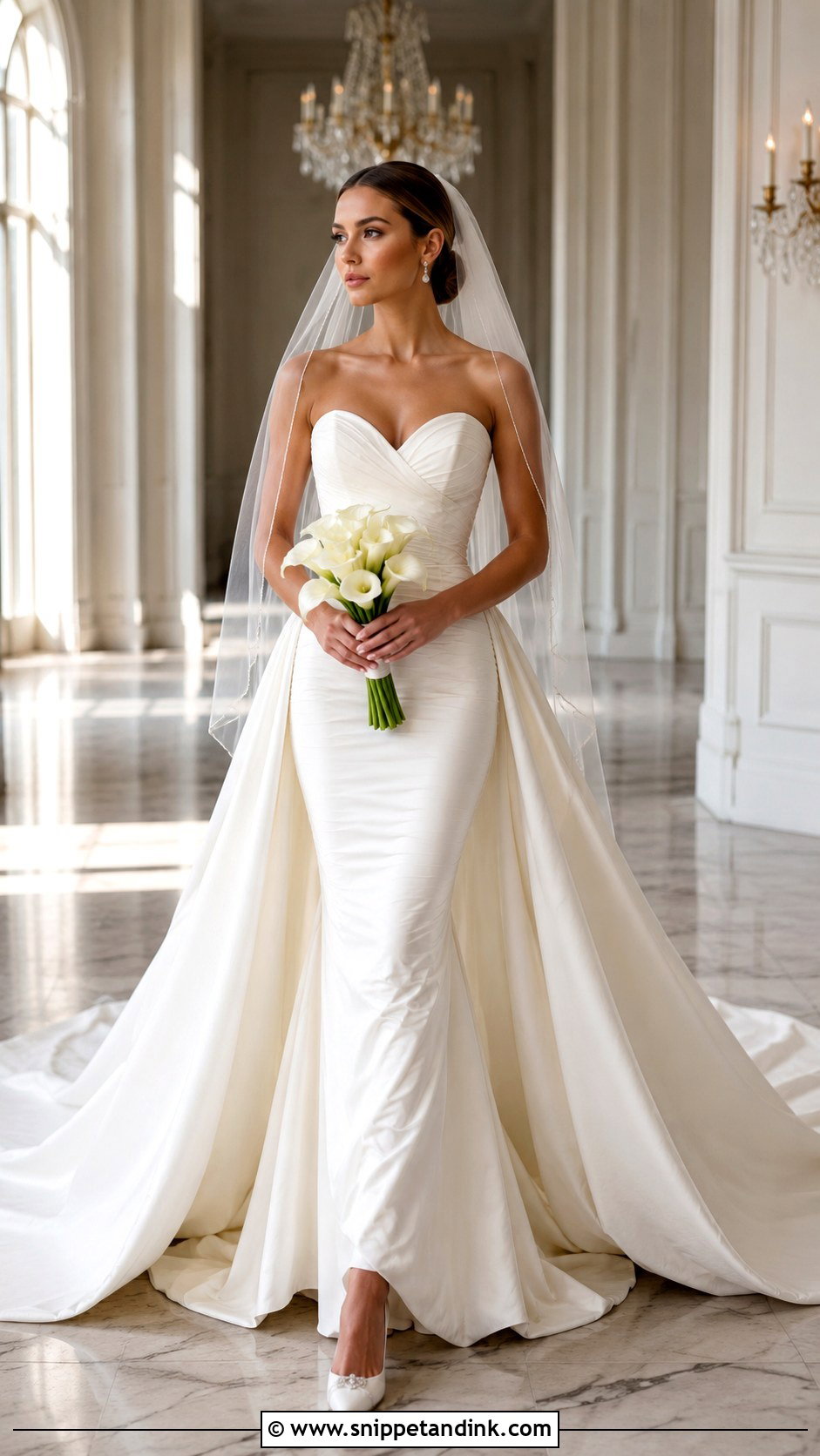 Sweetheart Mermaid Wedding Dress With Detachable Train - Snippet and Ink - 20 Allure Bridal Couture Ideas