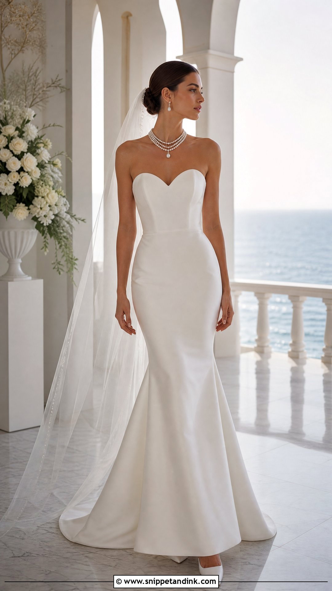 Sweetheart Mermaid Wedding Dress With Pearl Necklace - Snippet and Ink - 20 Wedding Dress with Pearl Necklace Ideas