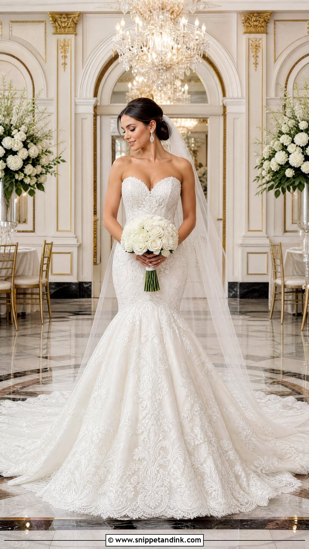 Sweetheart Mermaid Wedding Dress With Royal Train - Snippet and Ink - 20 Wedding Dresses with Long Trains