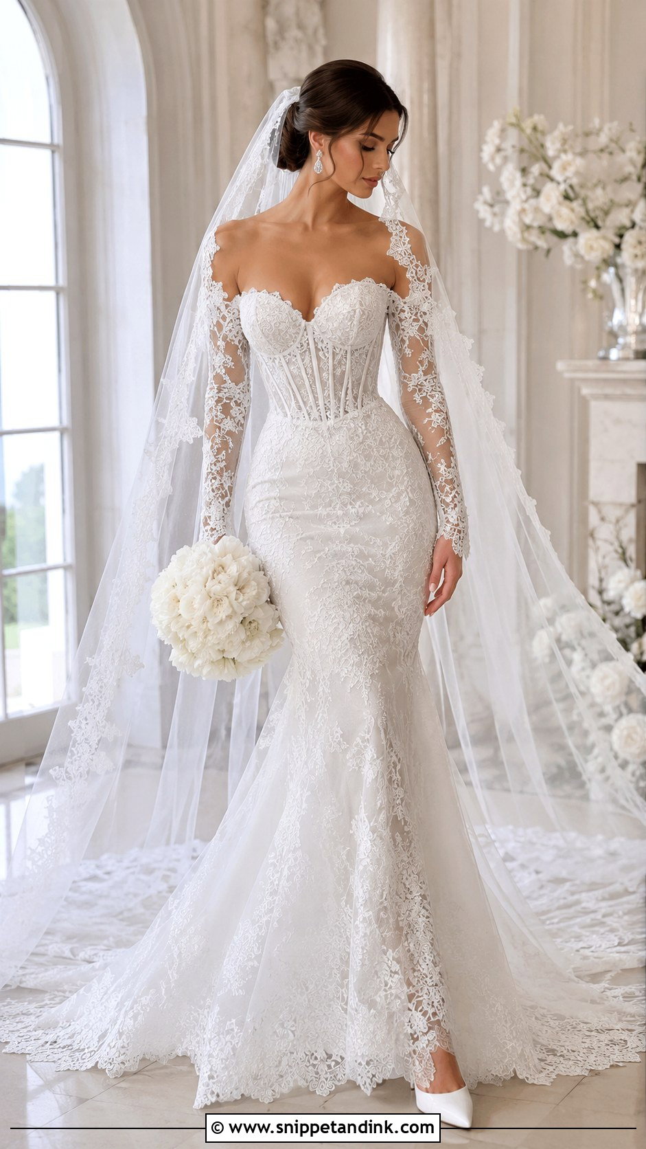 Sweetheart Mermaid Wedding Dress With Sleeves - Snippet and Ink - 20 Mermaid with Sleeves Wedding Dresses