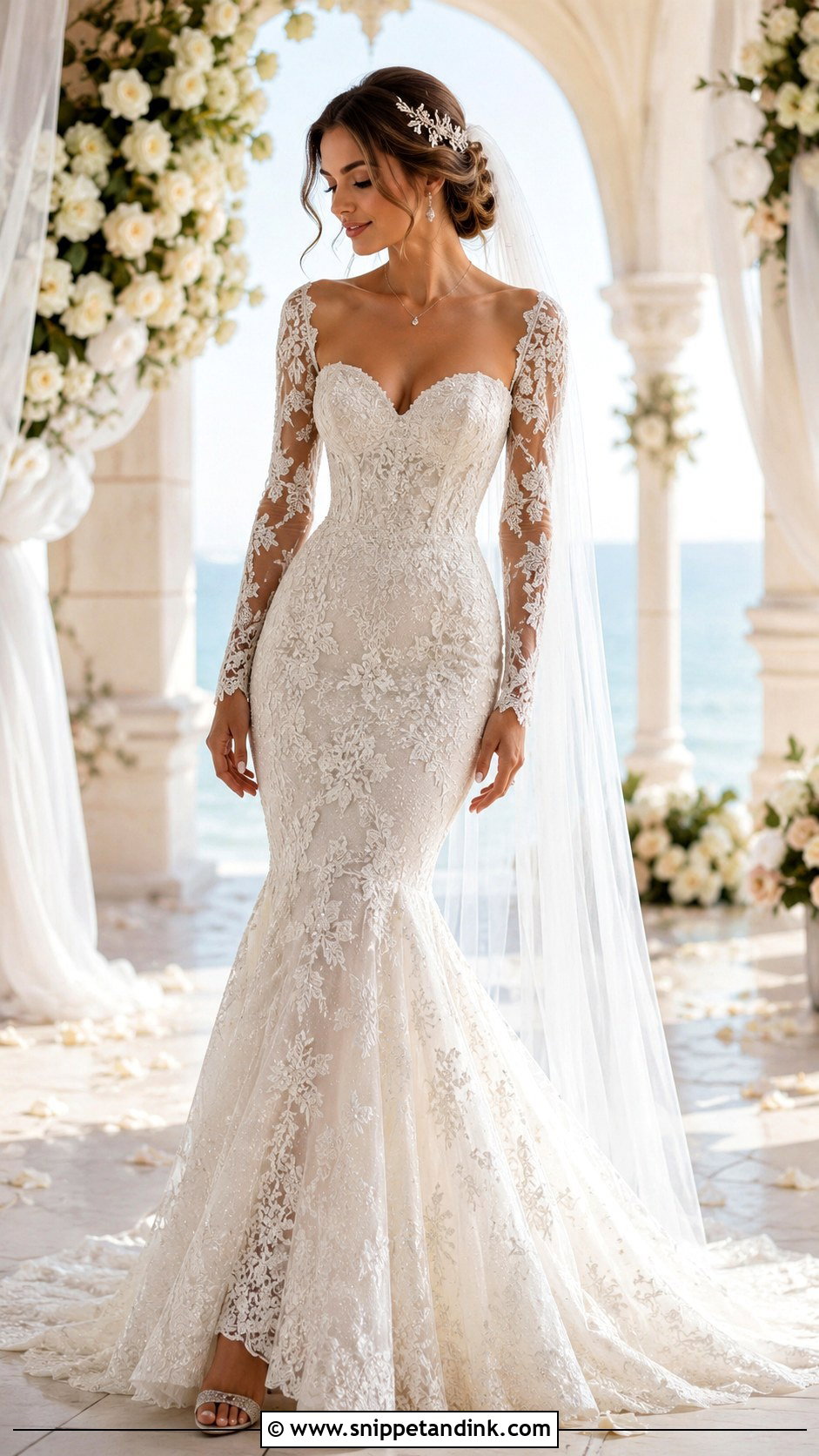 Sweetheart Mermaid Wedding Dress With Sleeves - Snippet and Ink - 30 Mermaid Wedding Dress with Sleeves