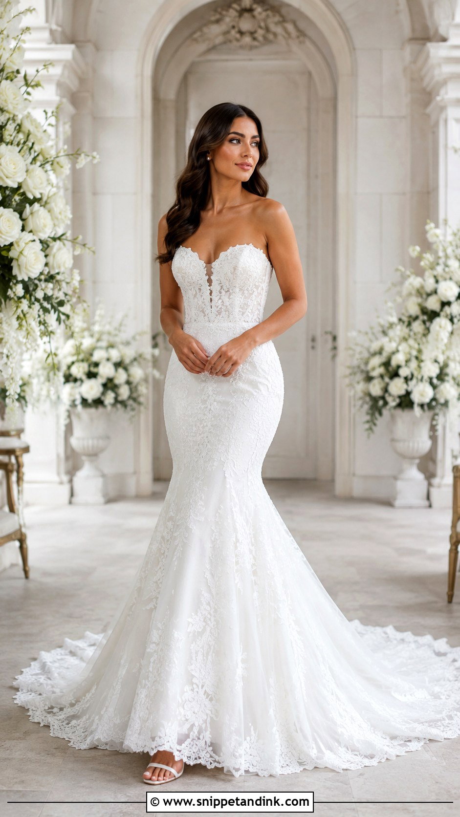 Sweetheart Mermaid Wedding Dress With Train - Snippet and Ink - 25 Mermaid Wedding Dress with Train Ideas