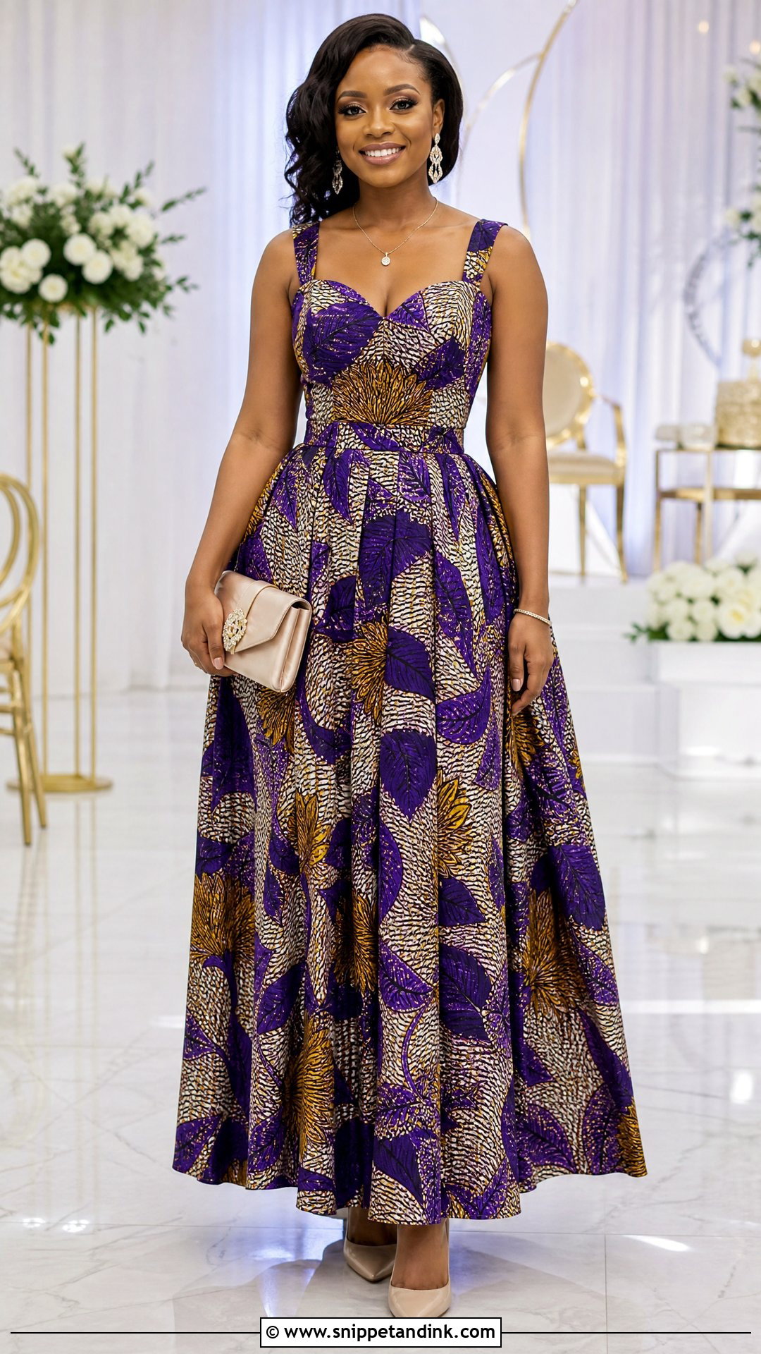Sweetheart Neck Ankara Gown - Snippet and Ink - 25 Big Ankara Gown Styles