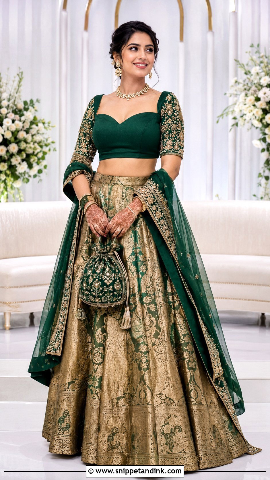 Sweetheart Neck Bridal Blouse - Snippet and Ink - 20 Brides Wedding Blouse Designs